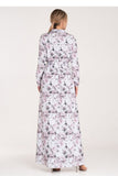Elegant Button-Up Maxi Dress with Long Sleeves and Belt