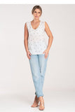 Chic Blouse with Thick Straps & Heart Neckline for Versatile Looks