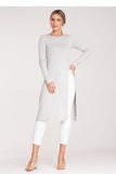 Chic Long Sleeve Tunic with Side Slit for Versatile Styling