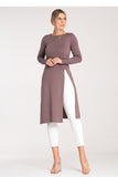 Chic Long Sleeve Tunic with Side Slit for Versatile Styling