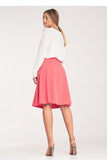 Flared Knee-Length Skirt with Pockets and Decorative Belt