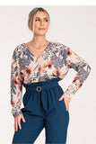 Chic Long-Sleeved Press-Stud Shirt with Cheeky Neckline