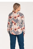 Chic Long-Sleeved Press-Stud Shirt with Cheeky Neckline