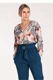 Chic Long-Sleeved Press-Stud Shirt with Cheeky Neckline