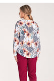 Chic Long-Sleeved Press-Stud Shirt with Cheeky Neckline