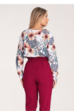 Chic Long-Sleeved Press-Stud Shirt with Cheeky Neckline