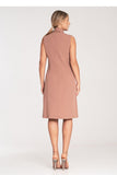 Chic Sleeveless Midi Dress with Double-Breasted Closure