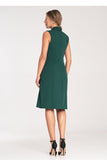 Elegant Sleeveless Midi Dress with Double-Breasted Closure