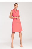Chic Sleeveless Midi Dress with Double-Breasted Detail
