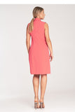 Chic Sleeveless Midi Dress with Double-Breasted Detail
