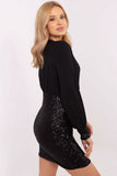 Chic Sequin Pencil Dress with Elegant Envelope Neckline