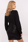 Chic Sequin Pencil Dress with Elegant Envelope Neckline