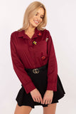 Versatile Women's Casual Cotton Shirt with Pocket & Brooches