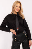 Versatile Women's Casual Shirt with Classic Collar & Tie