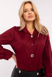 Elegant Women's Classic Shirt with Detachable Brooches