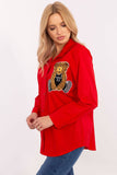 Charming Casual Women's Shirt with Teddy Bear Patch Design