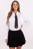 Versatile Casual Women's Shirt with Classic Collar & Tie Option