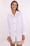Elegant Women's Classic Shirt with Detachable Brooches
