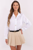 Elegant Women's Classic Shirt with Detachable Brooches