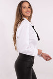 Elegant Women's Cotton Shirt with Removable Accessories