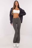 Chic High-Waisted Bell Leggings with Front Zipper Closure