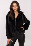 Chic Teddy Bear Jacket with Hood and Zipper Closure