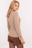 Charming Women's Turtleneck Sweater with Heart Embroidery