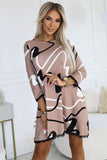 Chic Sweater Trapeze Dress with Pockets and Lace Detail