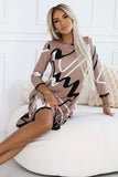Chic Sweater Trapeze Dress with Pockets and Lace Detail
