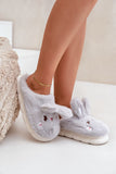 Charming Bunny Motif Fur Slippers for Cozy Comfort