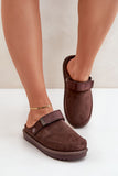 Eco Suede Women's Platform Slippers with Fur Lining