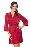 Elegant Silk Satin Women's Bathrobe with Lace Detail