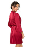Elegant Silk Satin Women's Bathrobe with Lace Detail