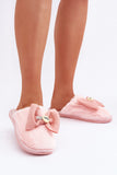 Cozy Women's Fur Slippers with Cute Bow for Home Comfort