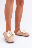 Cozy Women's Fur Slippers with Cute Bow for Home Relaxation