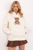 Charming Women's Hooded Sweatshirt with Teddy Bear Patch