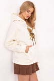Charming Women's Hoodie with Teddy Bear Patches & Kangaroo Pocket