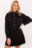 Elegant Women's Cotton Button-Up Shirt with Ruffle Detail