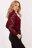 Elegant Women's Lace Shirt with Detachable Brooch