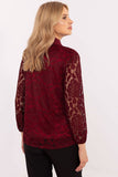 Elegant Women's Lace Shirt with Detachable Brooch