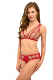 Elegant Red Bralette with Decorative Straps and Bow