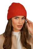 Versatile Double-Sided Orange Knit Hat for Fall & Winter