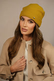 Elegant Women's Wool Beanie with Lime Fold for Winter Style