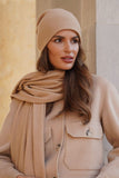 Chic Woolen Women's Winter Hat in Sandy Color