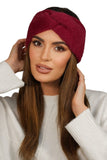 Elegant Fluffy Maroon Winter Headband for Women