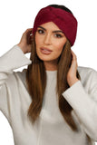 Elegant Fluffy Maroon Winter Headband for Women