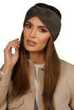 Elegant Brown Fluffy Winter Headband with Decorative Loop