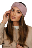 Elegant Orchid Winter Fluffy Headband with Stylish Loop