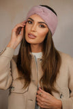 Elegant Orchid Winter Fluffy Headband with Stylish Loop