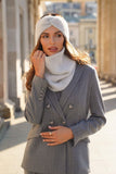 Elegant Fluffy Gray Winter Damask Headband for Cozy Style